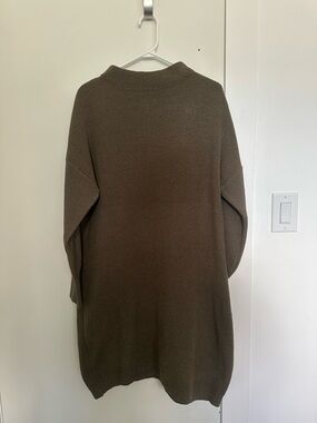 Classic Women's Long Knit Sweater Dress - Green